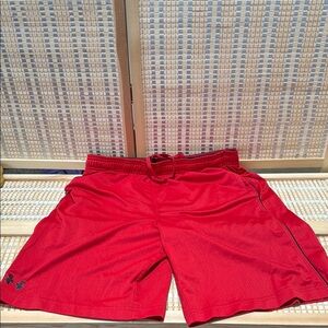 Under Armour Red Athletic Shorts Lightweight Performance